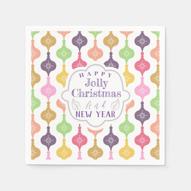 Modern Christmas Ornament  Napkin (Front)