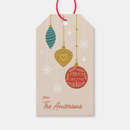 Modern Christmas Ornaments Customisable Gift Tags