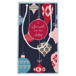 Modern Christmas Ornaments Design Personalised Small Gift Bag