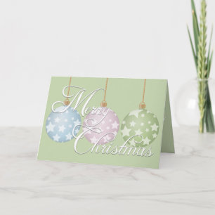 Modern Christmas Ornaments In Pastel Card