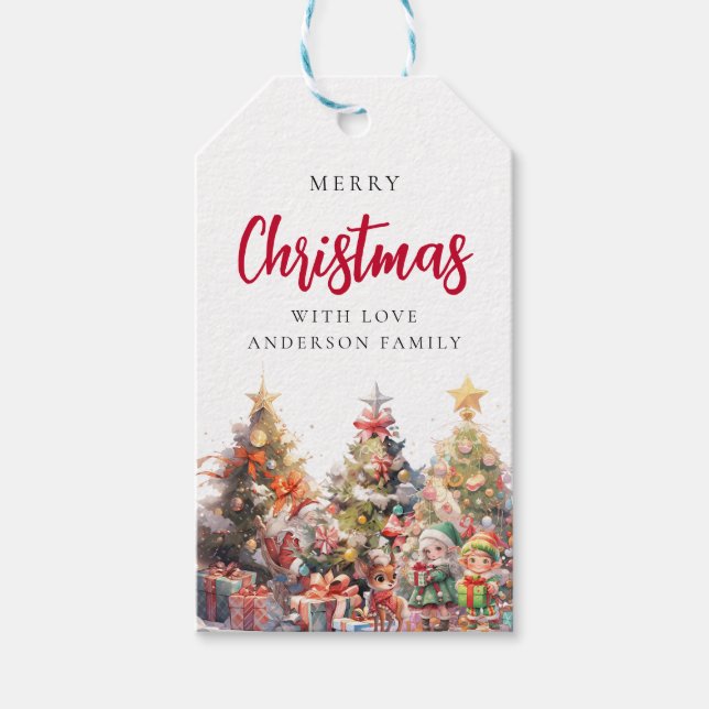Modern Christmas Party Gift Tags (Front)