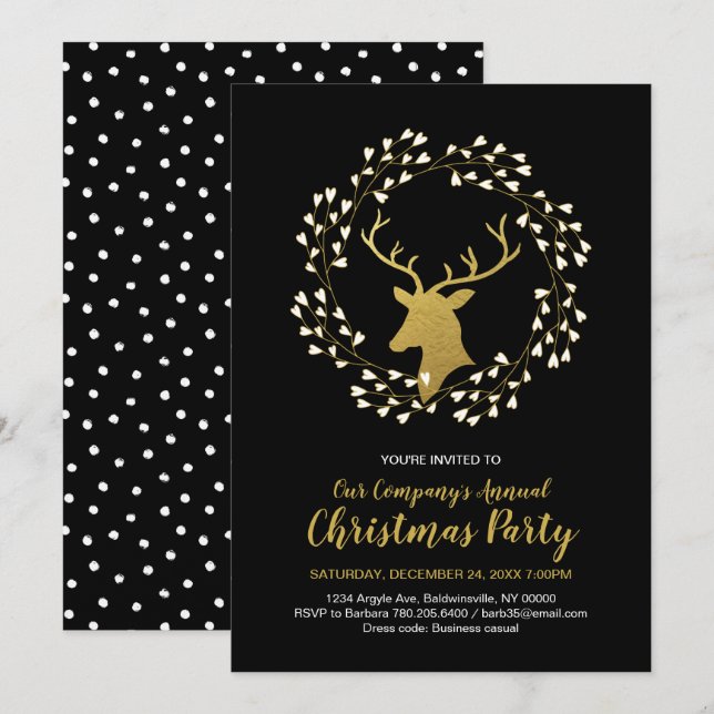 Modern Christmas Party, Holiday Party Invitations (Front/Back)
