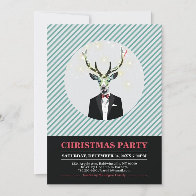 Modern Christmas Party, Holiday Party Invitations (Front)