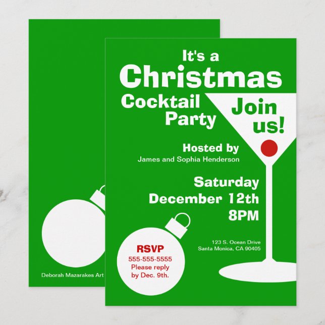Modern Christmas Party Invitation (Front/Back)