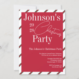 Modern Christmas Party Red and Green Invitation