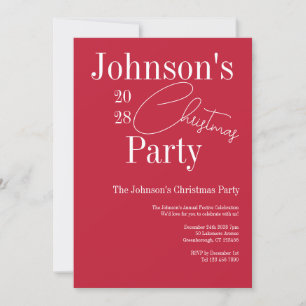 Modern Christmas Party Red Invitation