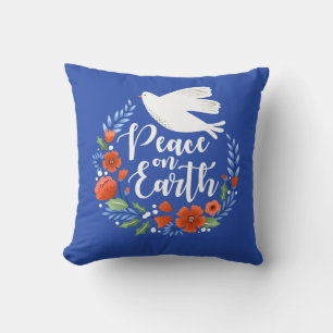 Modern Christmas Peace on earth Cushion