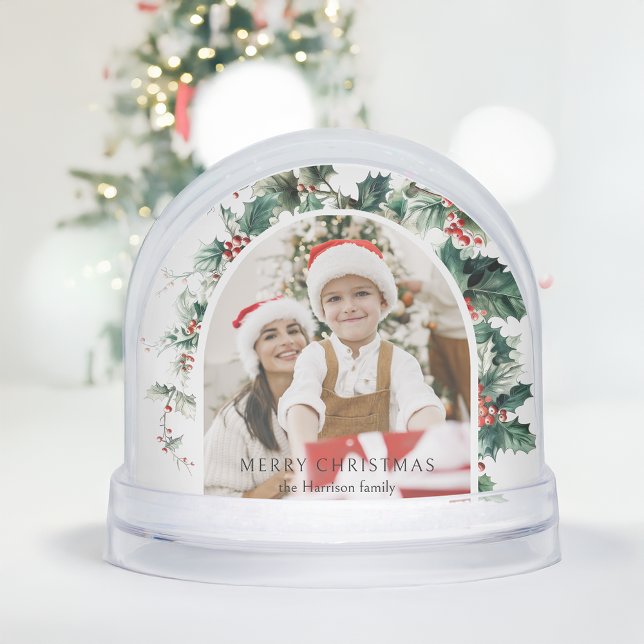 Modern Christmas Photo Arch w/Holly Snow Globe (Creator Uploaded)