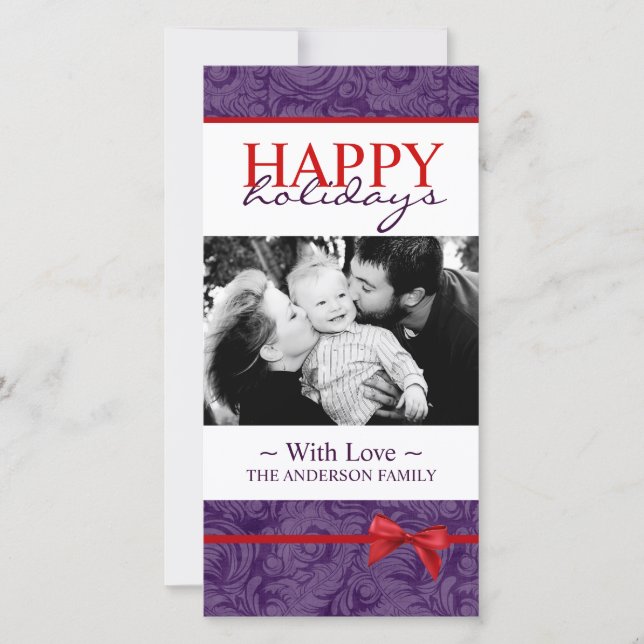 Modern Christmas Photo Card (Front)