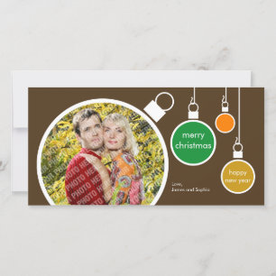 Modern Christmas Photo Card- Chocolate Brown Holiday Card