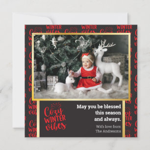 Modern Christmas Photo Card Fun Winter Cosy Vibes