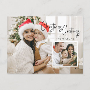 Modern Christmas Photo Card with Inset 