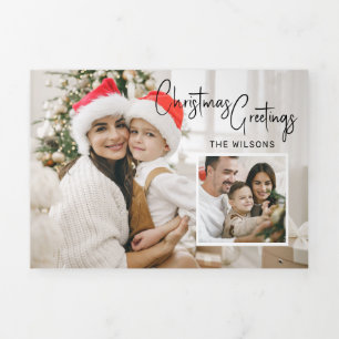 Modern Christmas Photo Card with Inset 