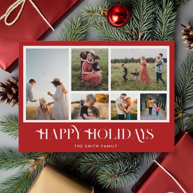 Modern Christmas Photo Collage Holiday Card (Creator Uploaded)