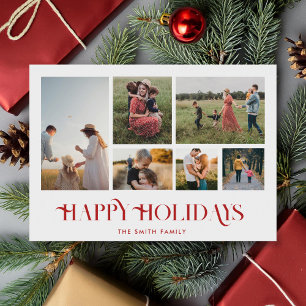 Modern Christmas Photo Collage Holiday Card