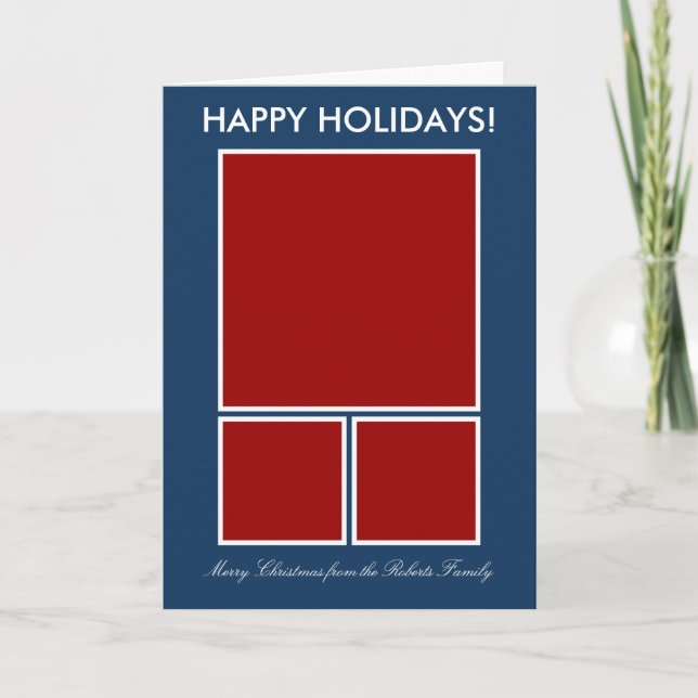 Modern Christmas photo greeting card template (Front)