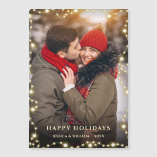Modern Christmas PHOTO Holiday Magnetic Card