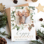 Modern Christmas Photo Minimalist Script Holiday Card<br><div class="desc">Celebrate the holiday season with our Modern Christmas Photo Minimalist Script Card. This card beautifully combines contemporary design with the warmth of a cherished family photo. The elegant, minimalist script typography adds a touch of sophistication to your holiday greetings. The clean, uncluttered design allows your chosen photo to shine, making...</div>