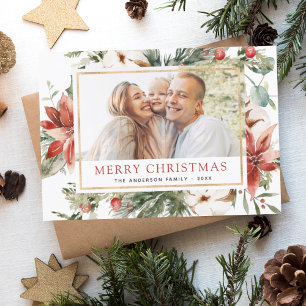 Modern Christmas Photo Minimalist Script Holiday Card