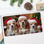 Modern Christmas Photo Personalised Return Address Label<br><div class="desc">Add a personalised touch to your holiday greetings with our charming return address labels. Designed to bring a smile to your face, these labels feature a delightful photo of your family, including your beloved pets—because what's a family photo without the dog? With a modern and simple design, they are perfect...</div>