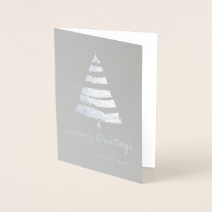 Modern Christmas Pine Tree   Holiday Greetings Foil Card