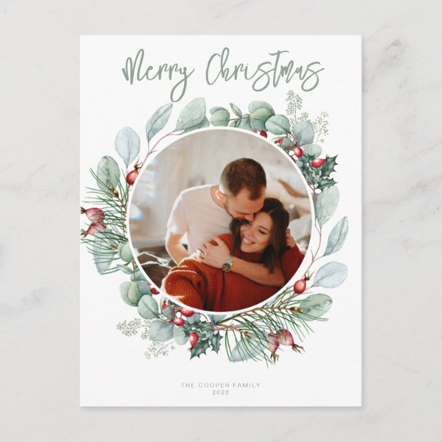 Modern Christmas Post Card (Front)
