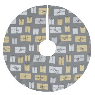 Modern Christmas Present Doodles Brushed Polyester Tree Skirt