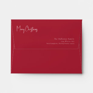 Modern Christmas Red Card Envelope