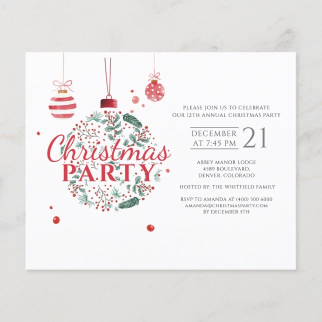 Modern Christmas Red Green Party Flyer (Front)