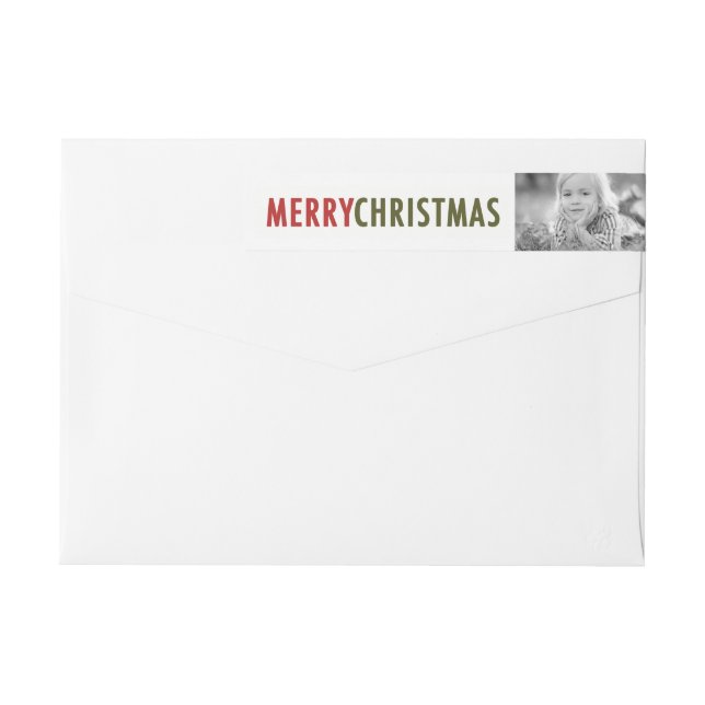 MODERN CHRISTMAS | RED HOLIDAY PHOTO WRAP AROUND LABEL (Back)
