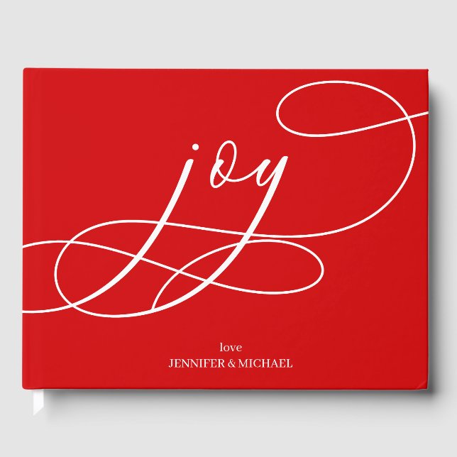 Modern Christmas | Red Joy Guest Book (Front)