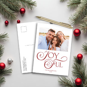 Modern Christmas Red Joyful Holiday Photo