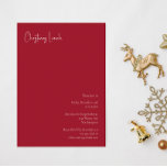 Modern Christmas | Red Lunch Invitation<br><div class="desc">This modern Christmas | red lunch invitation is perfect for your minimalist shabby chic boho red and white holiday greeting. The minimal whimsical handwritten calligraphy is delicate and rustic while staying classy and elegant. You will find that everything about this product is editable, so feel free to add pictures or...</div>