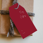 Modern Christmas | Red To From Gift Tags<br><div class="desc">These modern Christmas | red to from gift tags are perfect for your minimalist shabby chic boho red and white holiday greeting. The minimal whimsical handwritten calligraphy is delicate and rustic while staying classy and elegant. You will find that everything about this product is editable, so feel free to add...</div>