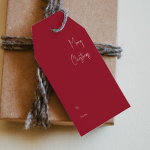 Modern Christmas   Red To From Gift Tags