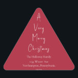 Modern Christmas | Red Triangle Envelope Seals<br><div class="desc">These modern Christmas | red triangle envelope seals are perfect for your minimalist shabby chic boho red and white holiday greeting. The minimal whimsical handwritten calligraphy is delicate and rustic while staying classy and elegant. You will find that everything about this product is editable, so feel free to add pictures...</div>