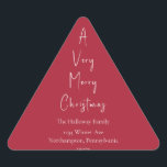 Modern Christmas | Red Triangle Envelope Seals<br><div class="desc">These modern Christmas | red triangle envelope seals are perfect for your minimalist shabby chic boho red and white holiday greeting. The minimal whimsical handwritten calligraphy is delicate and rustic while staying classy and elegant. You will find that everything about this product is editable, so feel free to add pictures...</div>