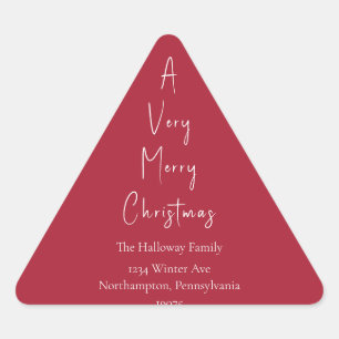 Modern Christmas Red Triangle Envelope Seals