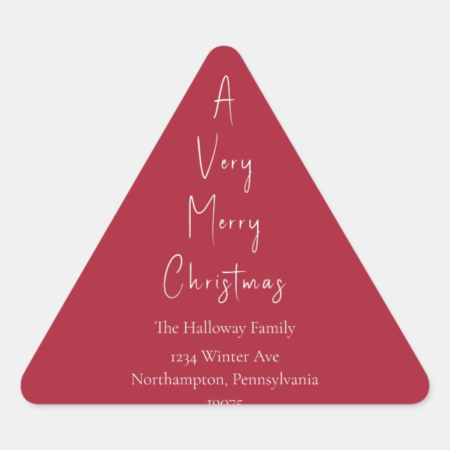 Modern Christmas | Red Triangle Envelope Seals (Front)