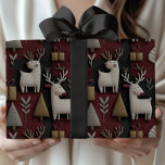 Modern Christmas Reindeer Red And Gold Pattern Wrapping Paper<br><div class="desc">Celebrate the season with this modern Christmas wrapping paper featuring reindeer and festive trees in classic red and gold. With its warm holiday tones and stylish woodland design, it’s perfect for adding a touch of elegance to your Christmas gifts. Printed on premium wrapping paper, perfect for making your gifts look...</div>