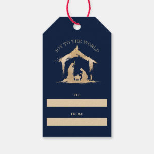 Modern Christmas Religious Nativity Mary & Joseph Gift Tags