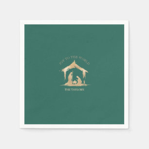 Modern Christmas Religious Nativity Mary & Joseph Napkin