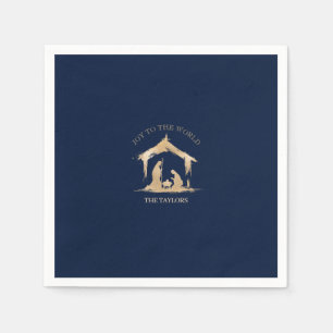 Modern Christmas Religious Nativity Mary & Joseph Napkin