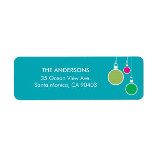 Modern Christmas Return Address Label - Turquoise