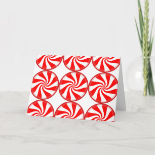 Modern Christmas Round Peppermint Candy Fun Funny Holiday Card