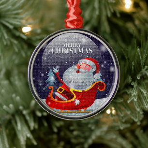 Modern Christmas Santa Claus Gift Metal Tree Decoration
