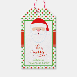 Modern Christmas Santa Holiday Gift Tag