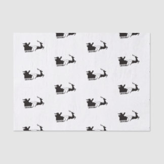 Modern Christmas Santa Sleigh and Reindeer Tissue Paper