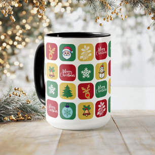 Modern Christmas Santa Tree Ornaments Snowman Coffee Mug