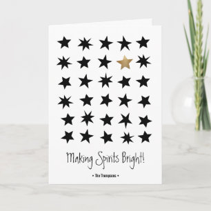 Modern Christmas Scandinavian Star Photo Card